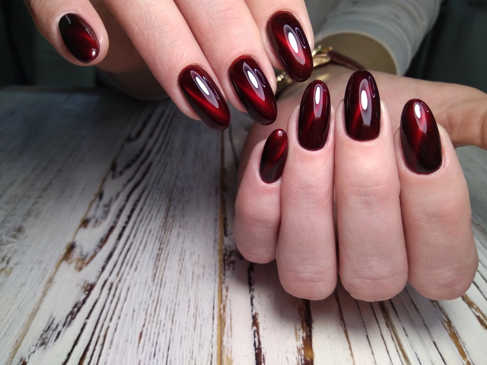 cherry red nails